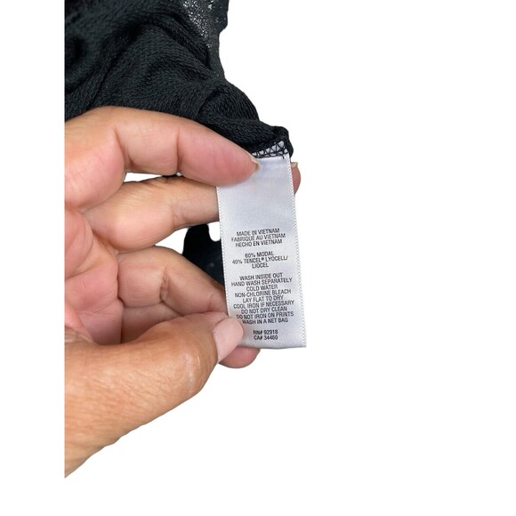 Juicy Couture Black Metallic Wet‎ Look Zip Up Hoodie Jacket Size M Lightweight - Picture 10 of 14